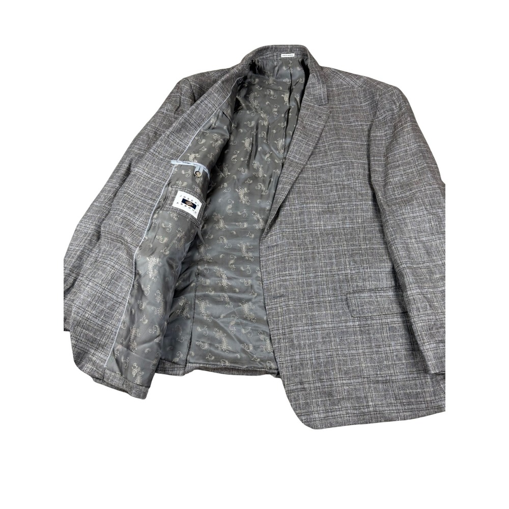 Joseph Abboud Heritage Linen Blazer 52 Regular Plaid Italian Fabric‎